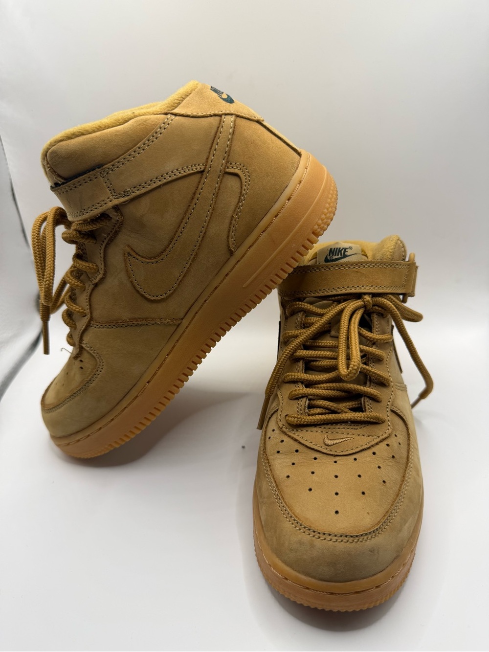 Nike Air Force 1 Mid WB "Flax" Wheat Gum Bottom Sneakers - Size 3Y